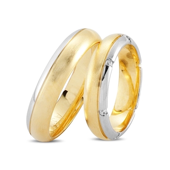 Ringe aus 14 Karat Gold und Weißgold - 6 Brillanten